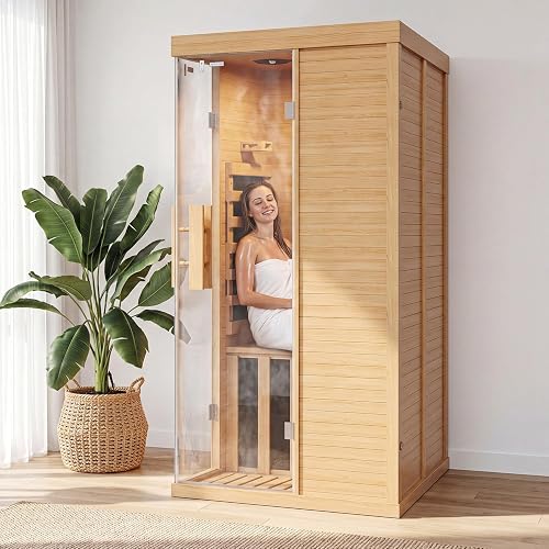 Infrared Sauna for Home, Sauna Spa Room Canadian Hemlock Wood with 10- — Real-world performance testing in action