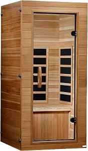 DYNAMIC SAUNAS Elite 1 Person Compact Ultra Low EMF FAR Infrared Sauna with Red Light Ther