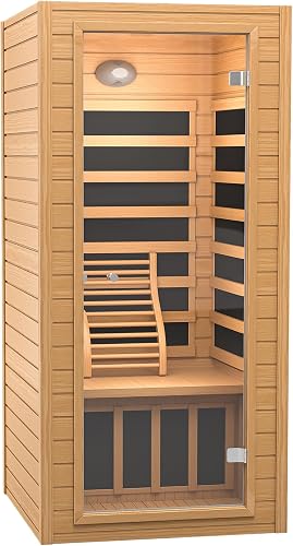 Real Relax 1 Person Infrared Sauna, Indoor Near Zero EMF Canadian Heml — Build quality and design details up close