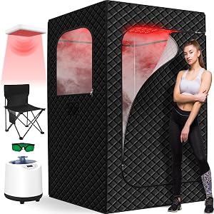 iTHERAU Infrared Home Steam Sauna Box, Portable Personal Sauna at Home with 660nm 850nm Re