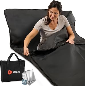Lifepro RejuvaWrap Infrared Sauna Blanket for Detox & Relaxation – Low EMF Carbon Fibe