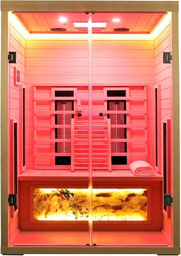 KUNSANA Ceramic Infrared Saunas 2 Person, Infrared Sauna with Red Ligh — Our hands-on testing setup for how to use an infrared sau