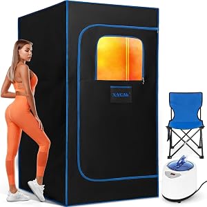 X-Vcak Upgraded Portable Sauna of Relaxation, Steam Sauna for Home with Steamer, Pairs Rem