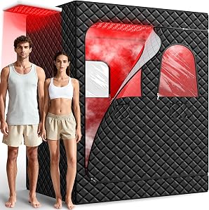 iTHERAU 2 Person Infrared Sauna Box for Home, Portable Steam Sauna Room with 660nm＆850nm R