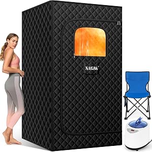 X-Vcak Portable Steam Sauna Tent for Home, Steam Sauna for Home with Steamer, 9 Temp Level