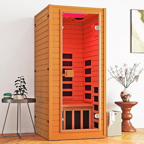 Real Relax Infrared Sauna with 660 & 850nm Red Light Therapy, Full Spe — Build quality and design details up close