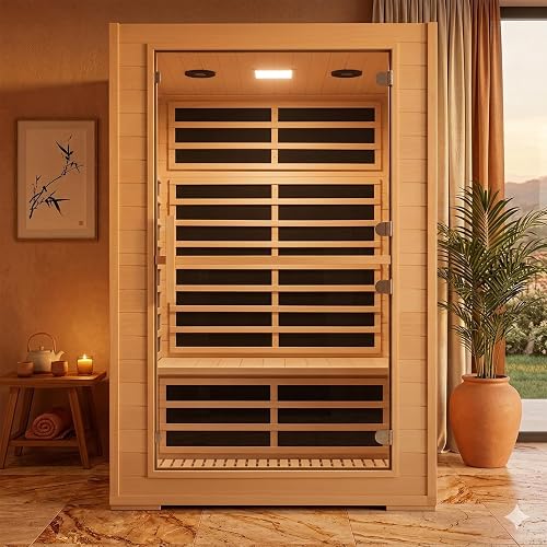 2 Person Far Infrared Sauna with Smart APP Control, Canadian Hemlock W — Our hands-on testing setup for infrared sauna buying guid