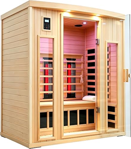KUNSANA 3 Person Infrared Sauna, Ceramic Infrared Sauna 3 Person, Far — Our hands-on testing setup for dynamic saunas barcelona v